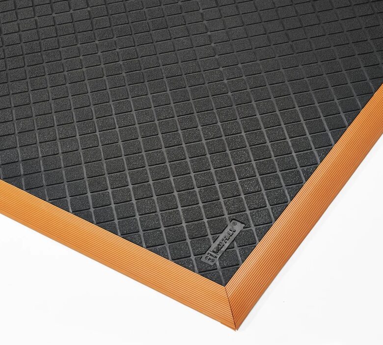 Safety Stance Solid™ 649 Notrax workplace rubber matting Black/Orange