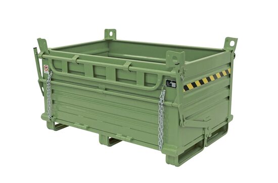 Steel Drop Bottom Opening Skips - 2 Doors SL2 Sall drop bottom skips Green