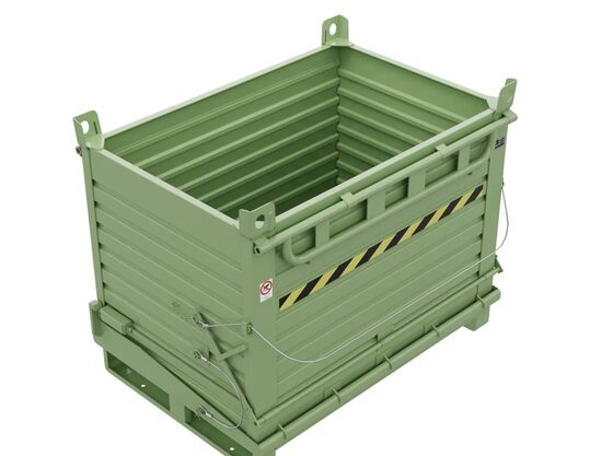 Steel Drop Bottom Opening Skips - 1 Door SL1 Sall drop bottom skips Green