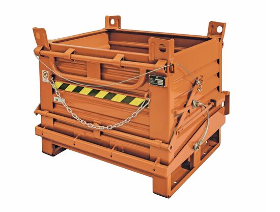 Steel Drop Bottom Opening Skips - 1 Door SL1 Sall drop bottom skips Orange