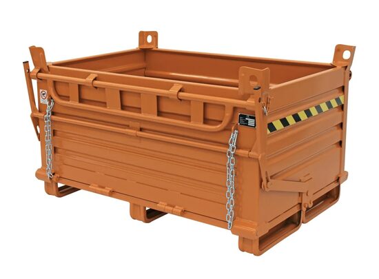 Steel Drop Bottom Opening Skips - 2 Doors SL2 Sall drop bottom skips Orange