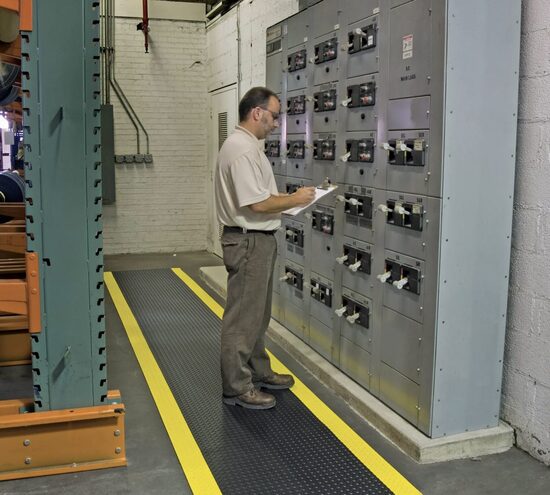 Switchboard Matting™ Diamond Class 2 831 Notrax insulated mats electrical safety Black/Yellow