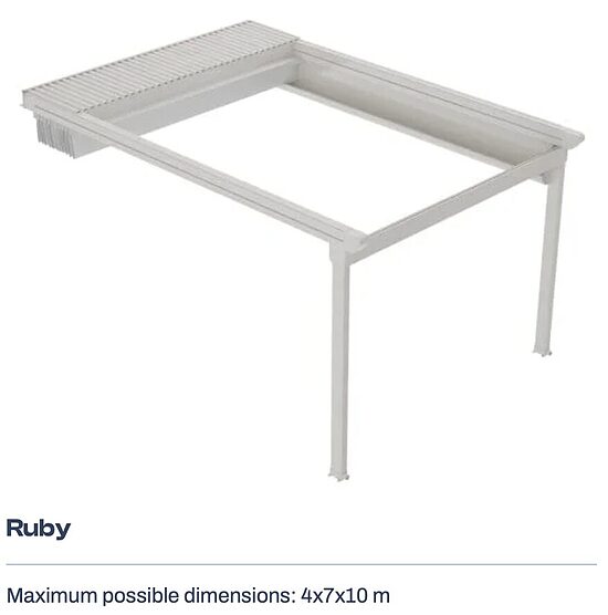  RUBY – Brīvstāvošā tentu pergola (Pašnesošā oāze)